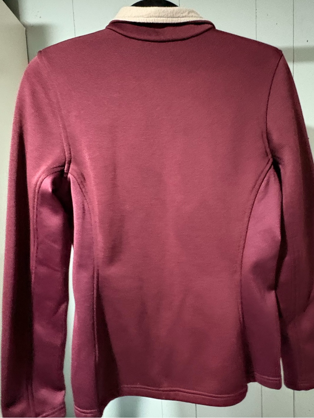 Spyder Maroon Zip-Up Sweater with Cream Collar